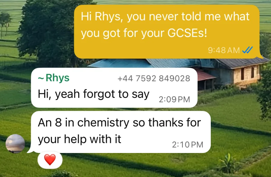 Review from a parent about GCSE tutoring