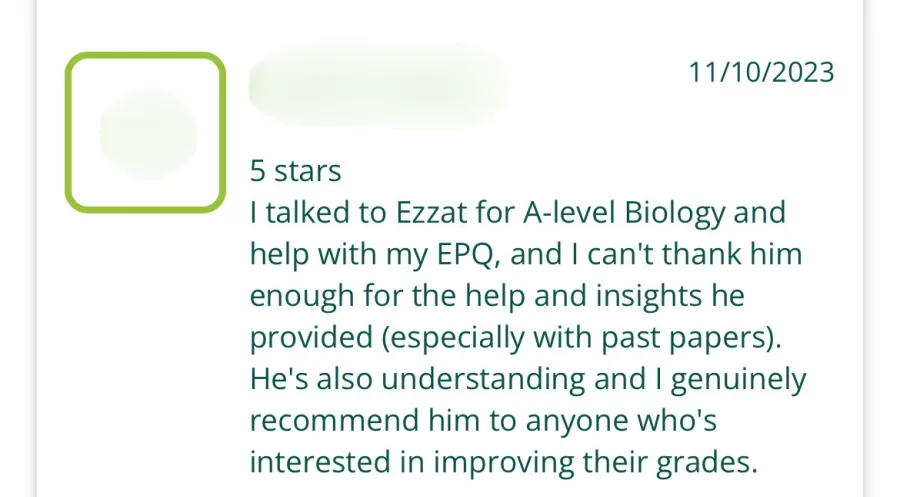 Review from a parent about Maths tutoring